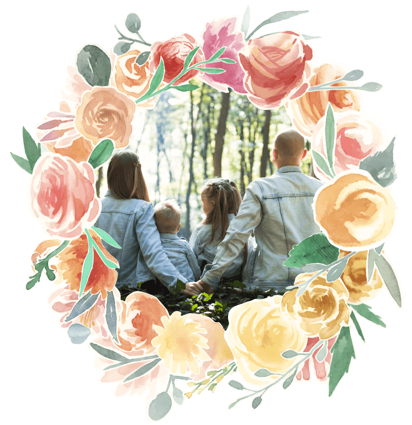 Fairytales Fertility Floral Border Jean Jacket Family Image